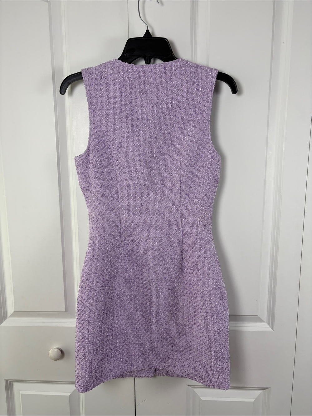 Endless Rose Lilac Tweed Button-Front Shift Dress Size XS Career Professional - Picture 4 of 5